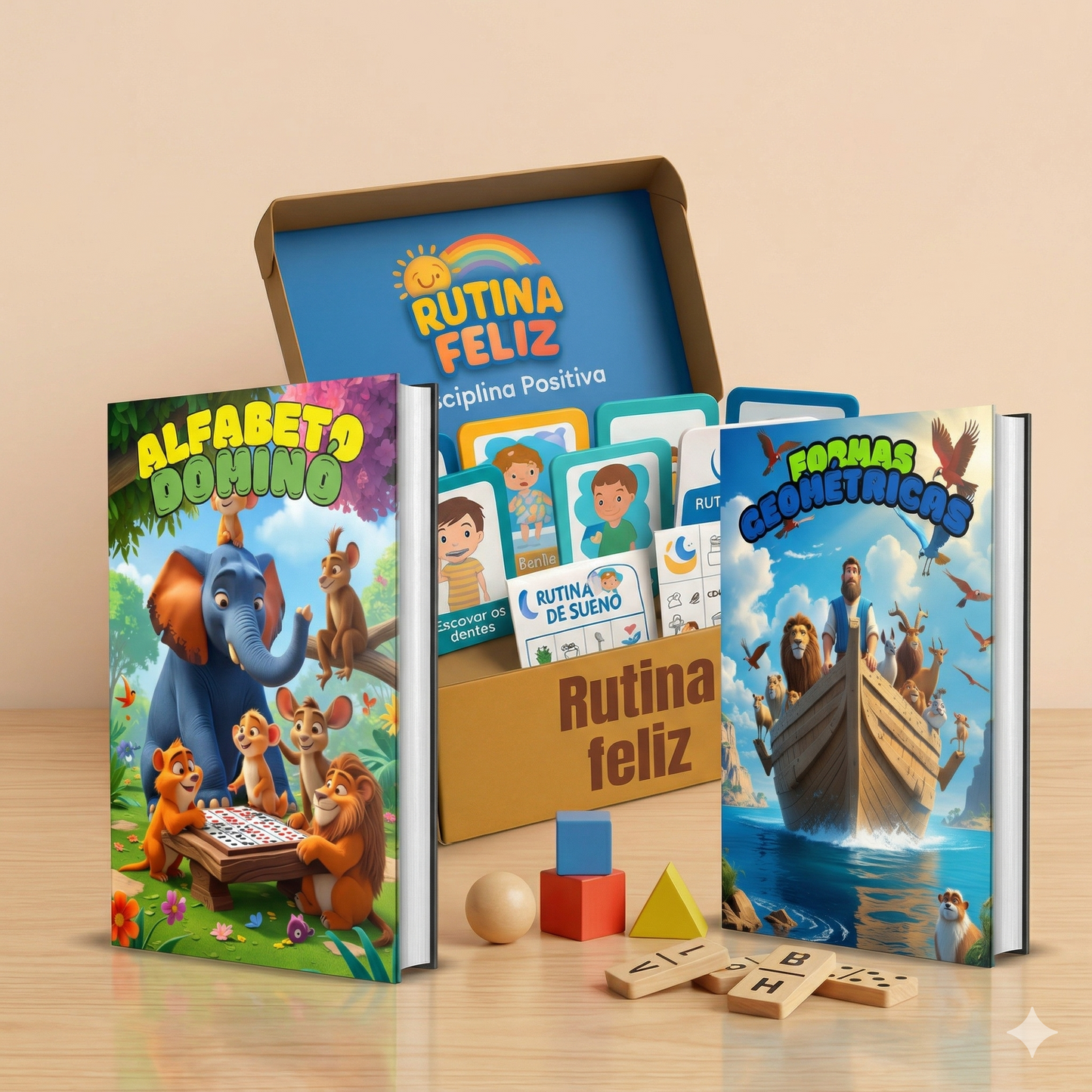 Club de Juegos Bíblicos + RUTINA FELIZ + ALFABETO DOMINO + FORMAS GEOMÉTRICAS: 20 Juegos Bíblicos en PDF + Bonos